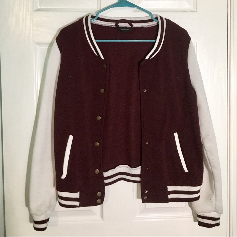 Striped bomber/varsity jacket